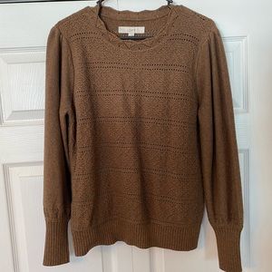 Women’s LOFT Shimmer Pointelle Sweater - Large